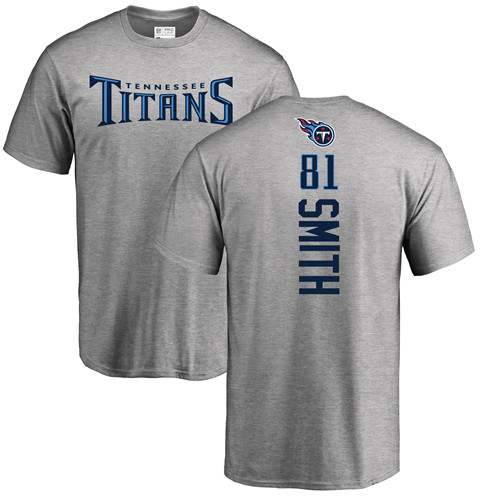 Tennessee Titans Men Ash Jonnu Smith Backer NFL Football 81 T Shirt